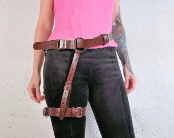 Brown Leather Thigh Harness