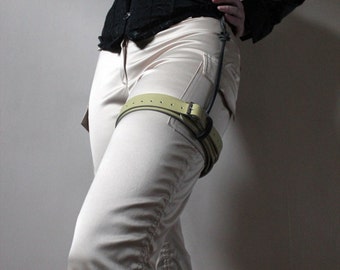 Leather Garter Belt Unisex Pistachio Green - SALE -