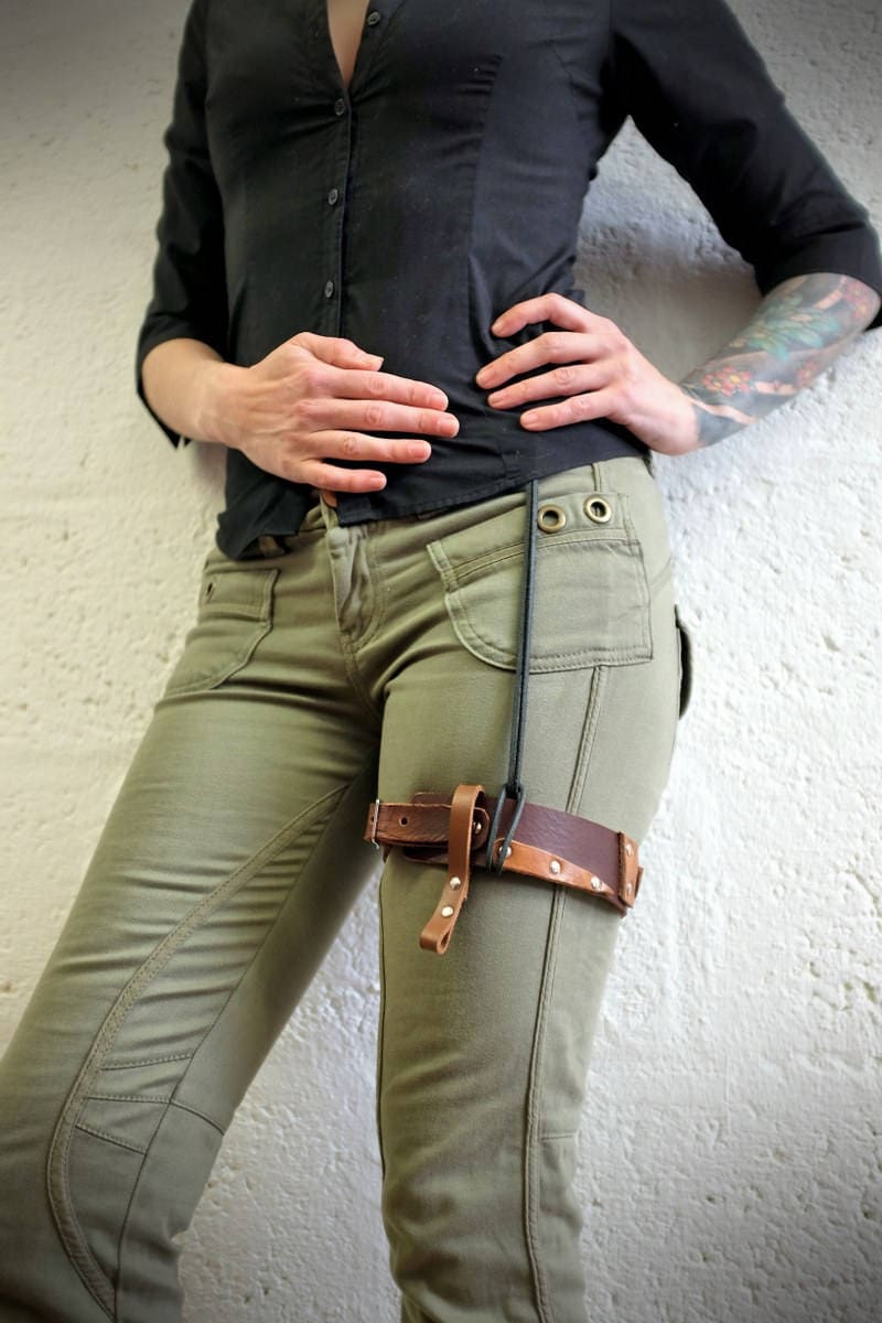 Leather Thigh Garter Belt for Men and Women Mixed Brown Etsy