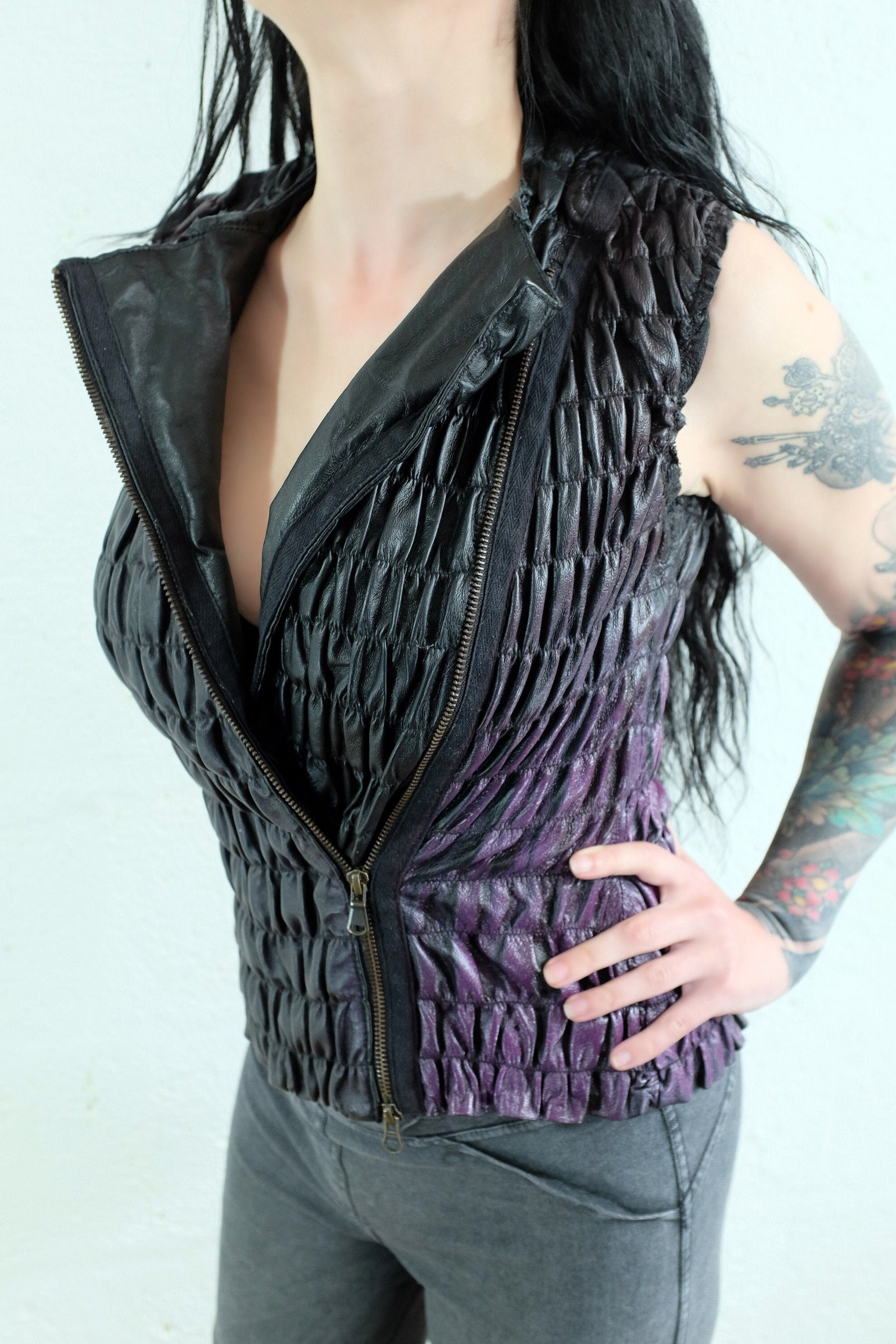 Image of Apocalyptic Leather Waistcoat Vest, Wasteland, Mad Max, Burning Man