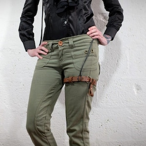 Brown Leather Thigh Garter, unisex, cosplay, costume and everyday wear