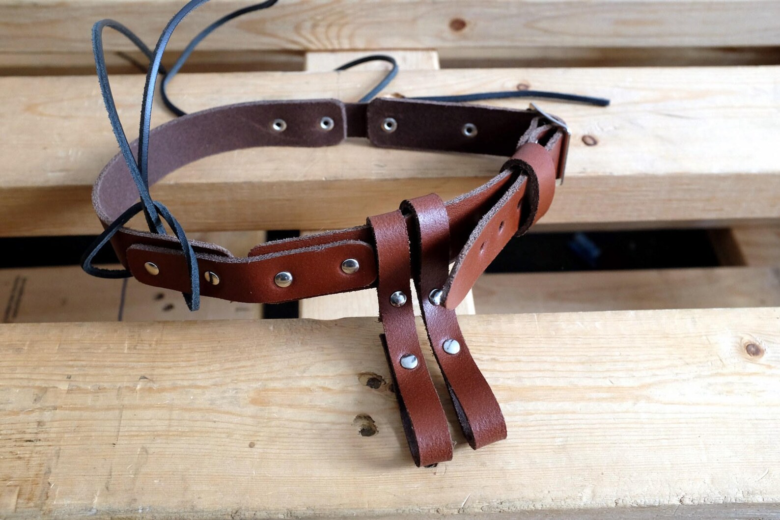 Leather Garter Belt Brown Unisex Etsy