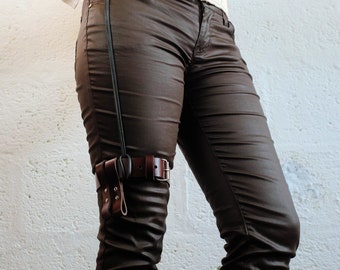 Steampunk Leather Leg Strap - Unisex Pirate Burning Man Apocalypse Costume Accessory