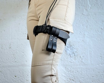 Unisex Leather Garter Belt - Steampunk Cyberpunk Costume Accessory