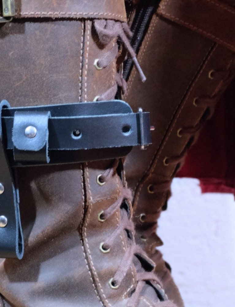 boot straps leather