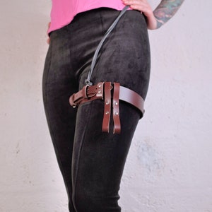 Vintage Brown Leather Thigh Garter - Steampunk Fashion - Costume Accessory  - Etsy