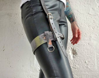 Leather Thigh Harness Hand Painted - SALE -