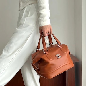 Authentic Chanel Caramel Leather Bag – Preloved Classic with Silver CC Logo