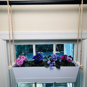 Hanging Window Planter | Window Planter | Window Floating Planter | Tiered Planter | Rope Shelves | Plant Pots | Indoor Garden