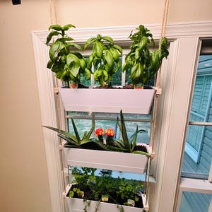 Tiered Hanging Planter | Indoor Planter | Window Planter | Tiered Planter | Rope Shelves | Plant Pots | Indoor Garden