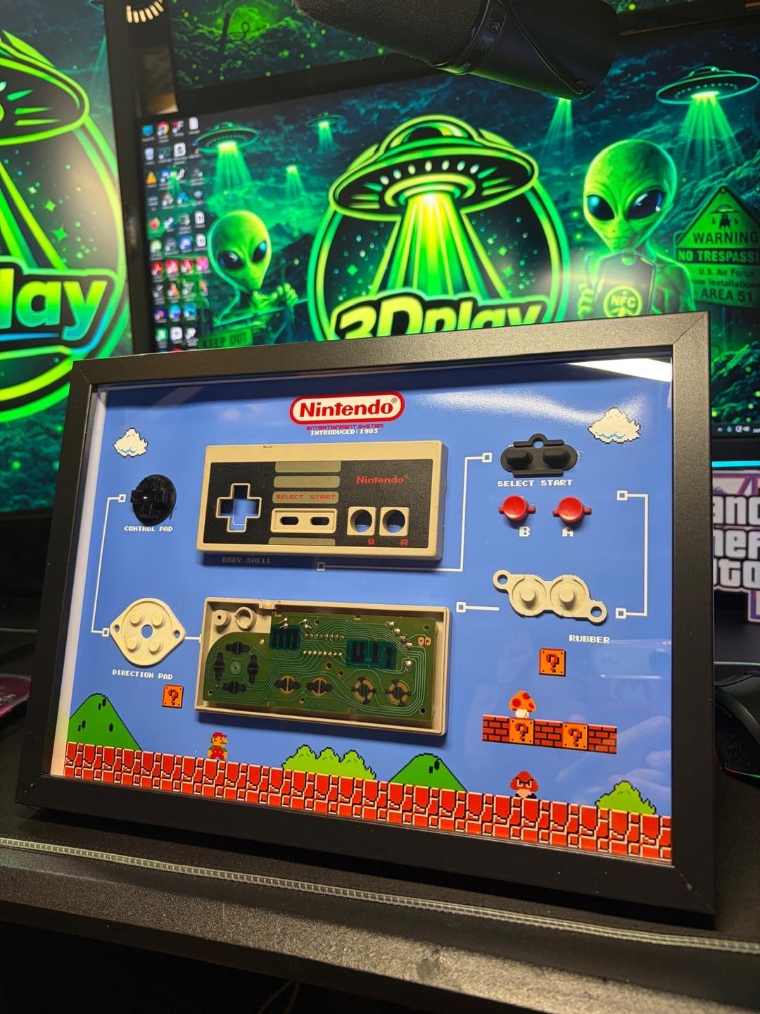 Nintendo NES Controller Frame – Exploded View Retro Gaming Artwork - Etsy