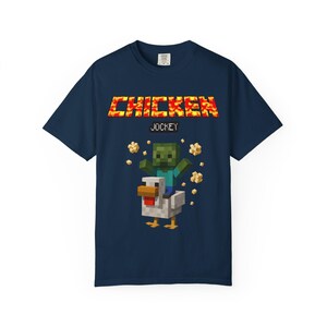 chicken  jockey Funny Gaming Shirt, Funny Chicken Shirt, Chicken Jockey Pixel Tshirt, Chicken Meme Shirt, Gift for Gamers, Trendy Shirt,