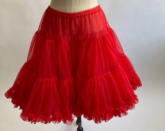 Red Full Nylon Petticoat Malco Modes size M Partners Please Square Dancing