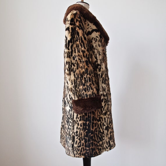 1940's/50's German Coat Leopard Print Sheared Fur… - image 4