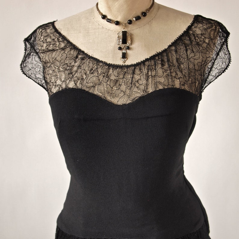 Black Rayon Crepe Embroidered Tiered Dress- women long gown dress