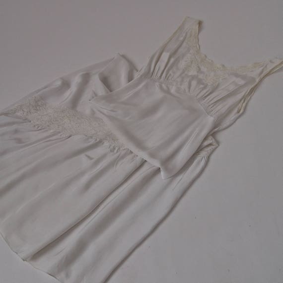 Vintage 30's/40's Nightgown Long White Lace Bias … - image 9