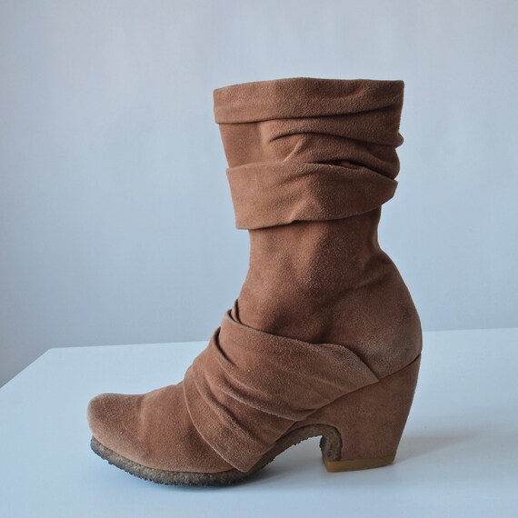 caramel suede boots