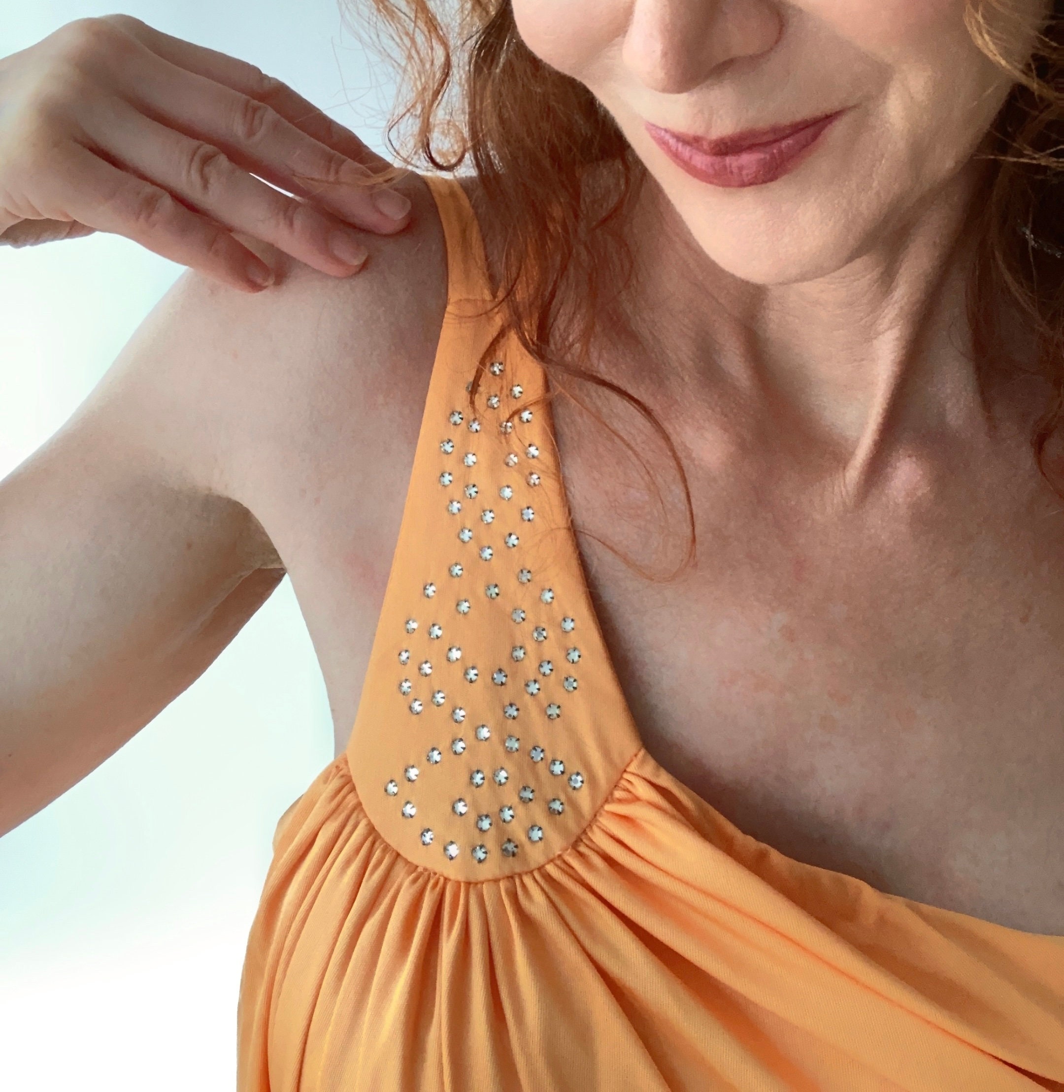 orange toga dress Sold at Auction: A Westwood/McLaren orange toga dress and bra, 'Nostalgia of Mud' (Buffalo) collection, Autumn-Winter, 1982-3,