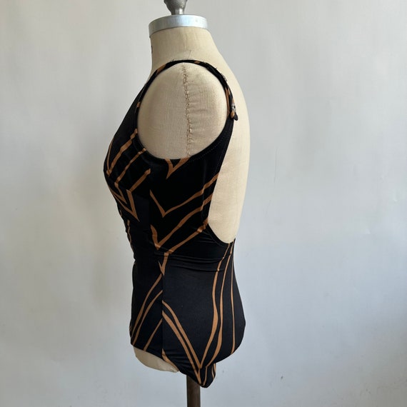 1970’s De Weese Design One Piece Swimsuit Black a… - image 4