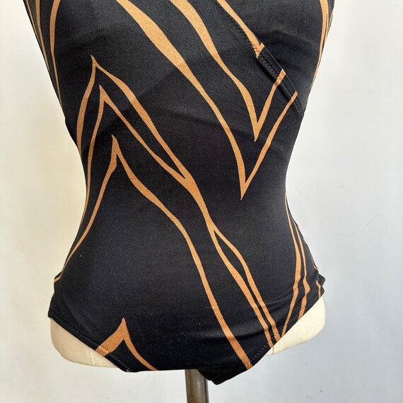 1970’s De Weese Design One Piece Swimsuit Black a… - image 7