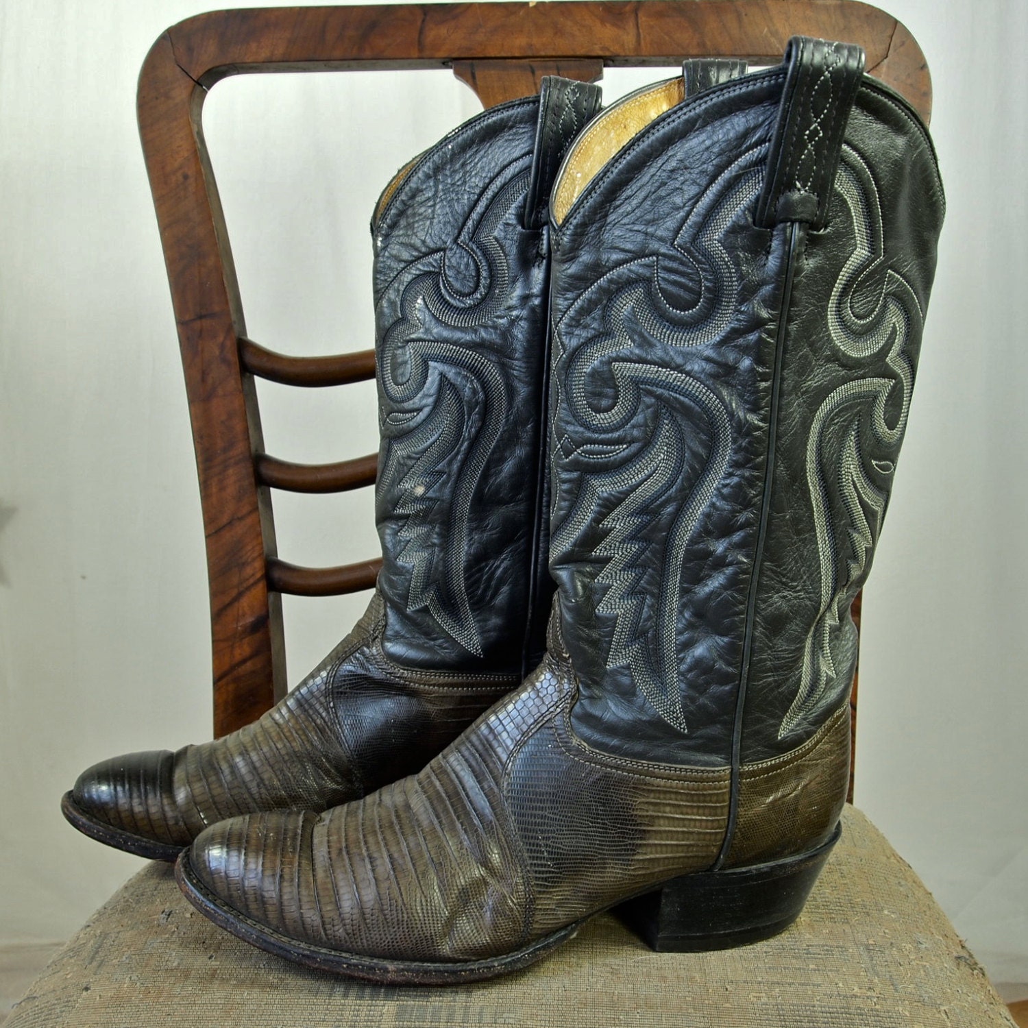 boots tony lama rockabilly size 9d grey leather and lizard tony lama boot size chart