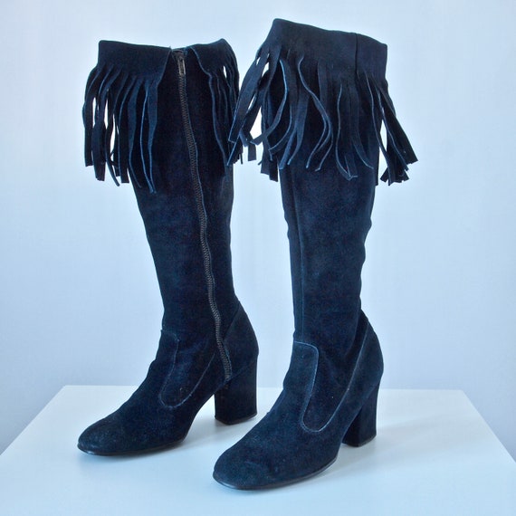 Blue suede knee high boots uk hotsell