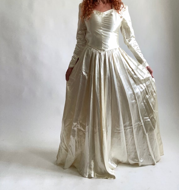 40's Emma Domb Sweetheart Neckline Wedding Gown C… - image 1