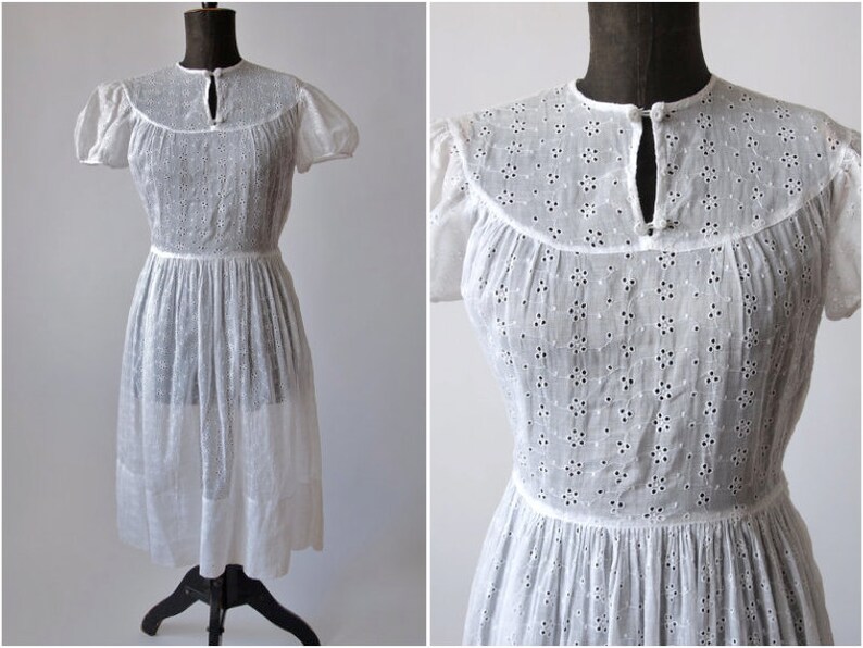 white cotton swing dress
