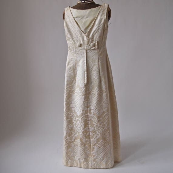 60's Wedding Gown Brocade Dress Mardi Gras Candle… - image 8