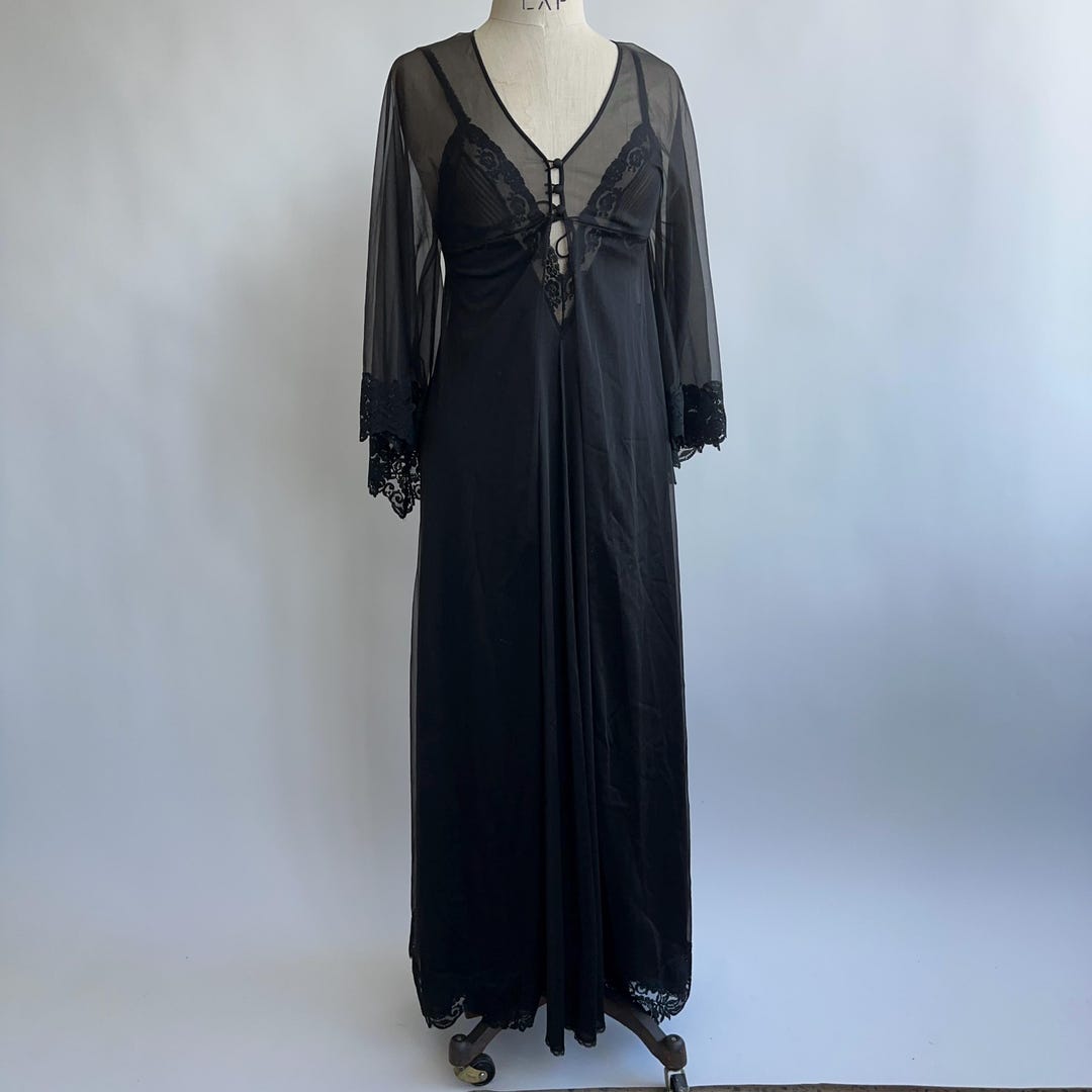 Ensemble Robe De Nuit Et Peignoir Bob Mackie Pour Glydons - Taille M - Neuf Avec étiquettes Vintage