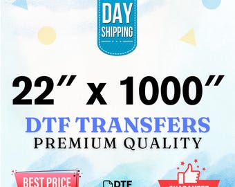 Custom DTF Transfer: Full Color Ready to Press, 22x1000 inch