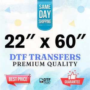 Custom DTF Transfer, Ready to Press, DTF printing, Tshirt heat transfer, Bulk DTF sheet, Full color, Custom apparel, Gang Sheet - 22x60 inch