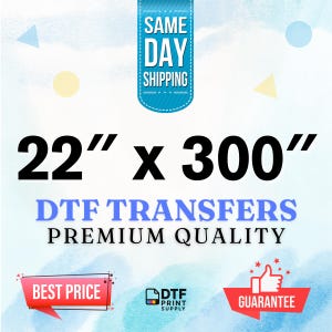 Custom DTF Transfer, Ready to Press, DTF printing, Heat transfer, Bulk DTF sheet, Full color, Custom apparel, Gang Sheet - 22x300 inch