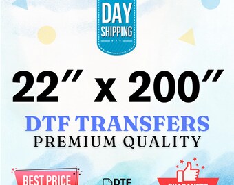Custom DTF Transfer: Ready to Press, Full Color (22x200 inch)