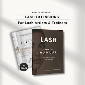 Professional Lash Extension Course Bundle | 74-Page Classic, Hybrid & Volume Training | Editable Manual (Canva + PDF)