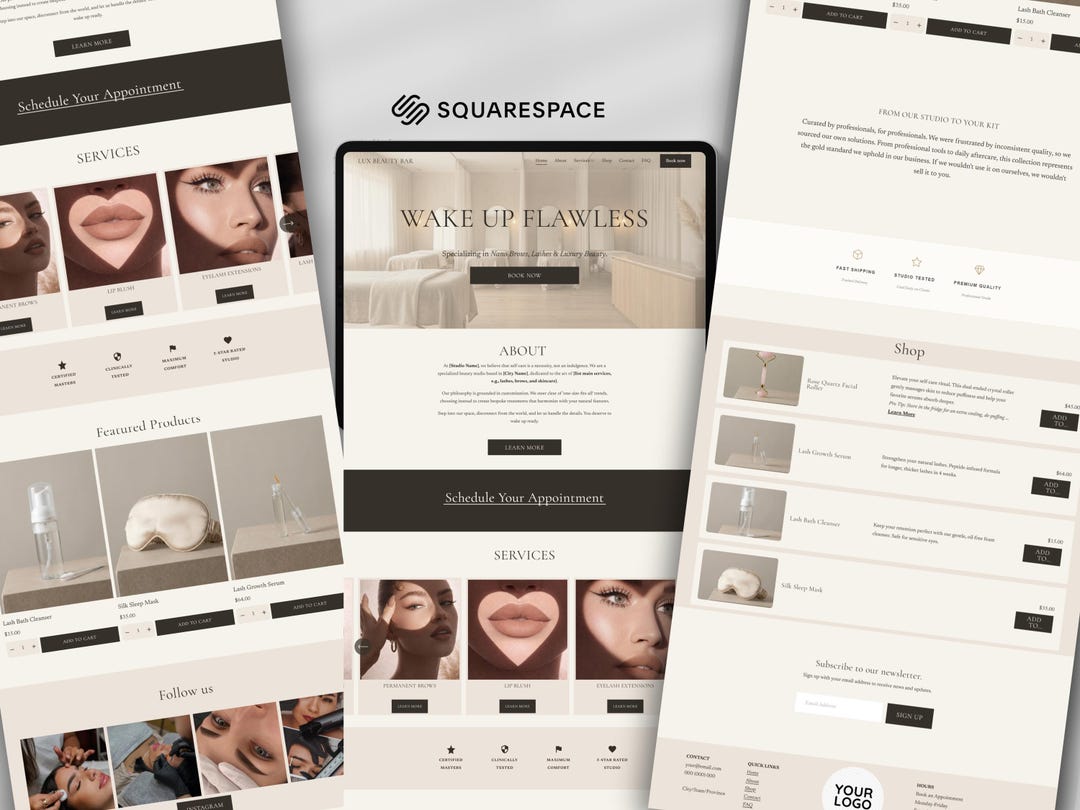 Luxury Squarespace 7.1 Website Template for PMU, Brow, Lash Artists ...
