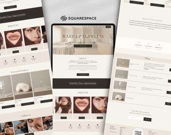 Luxury Squarespace 7.1 Website Template for PMU, Brow, Lash Artists | Beauty Salon & Esthetician Site