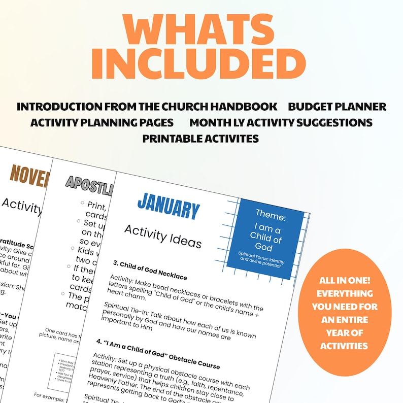 Primary Valiant Activities Guidebook- an Entire Year of Activities ...