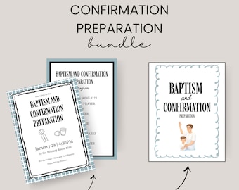Baptism and Confirmation Preparation Bundle- Invitation, Program and Booklet