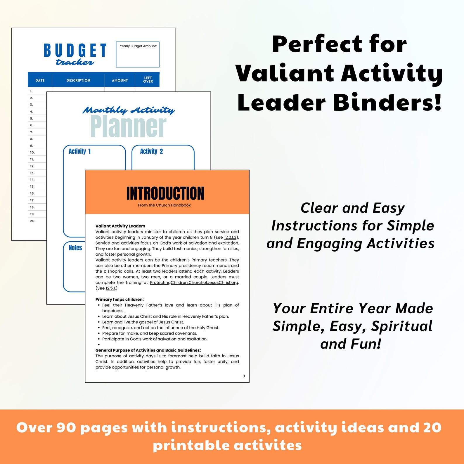 Primary Valiant Activities Guidebook- an Entire Year of Activities ...