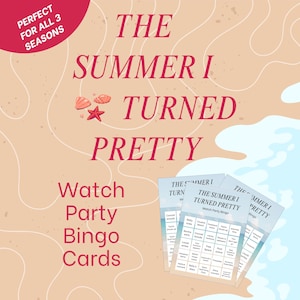 The Summer I Turned Pretty Watch Party Bingo