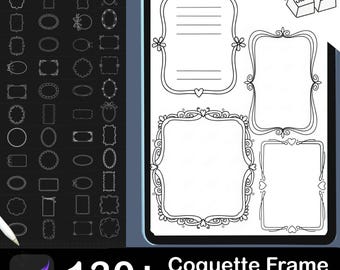 130+ Procreate Coquette Frame Stamp Brushes for Procreate - DIGITAL DOWNLOAD