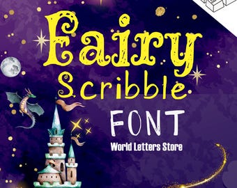 Typsnittet Fairy Scribble | Fantasy Doodle för planerare och scrapbooking