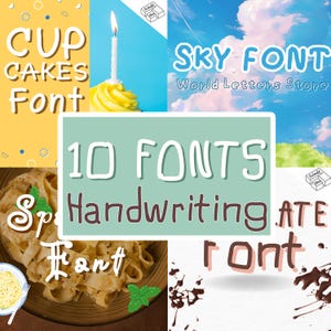 10 FONTS Handwriting Font Bundle , Font Bundle for Cricut, handwriting fonts,cute font bundle, girly, procreate fonts