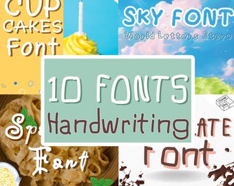 Paquete de fuentes manuscritas: 10 fuentes para Cricut y Procreate