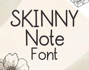 Skinny Note Handwritten Font: Casual Marker Style (TTF File + PDF Guide)