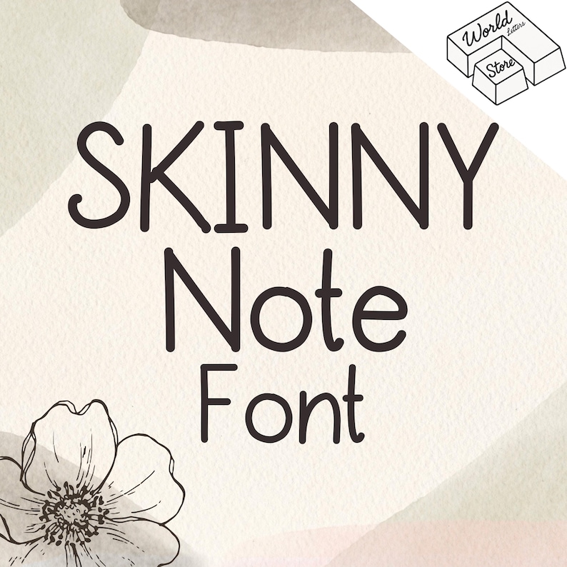 Skinny Notes Skinny Note Handwritten Font: Casual Marker Style (TTF File + PDF Guide ...