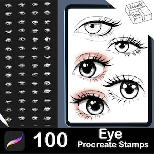 100 Procreate eye stamps | Eyes Procreate brushes | Photoshop eye brushes | Clip Studio Paint eye stamps