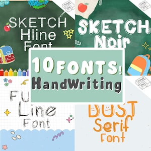10 Font Bundle - Cute Fonts, Bundle,Script Fonts,Procreate Fonts,Retro Fonts,Handwritten Fonts,Fonts Bundle