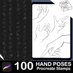100 Hands stamp brushes for Procreate, Procreate, Procreate stamp, Procreate brushes, digital brushes